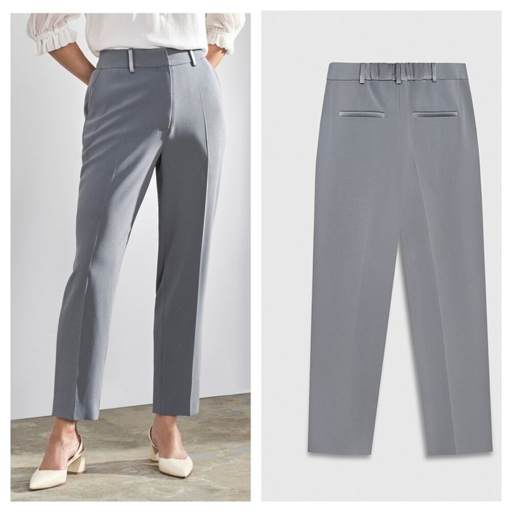 The FOLD Clever Crepe Trousers Dove Grey Size 12